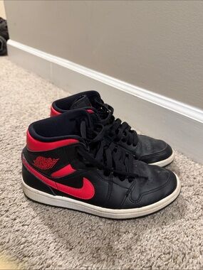 Nike Black and Hot Pink High-Top Sneakers